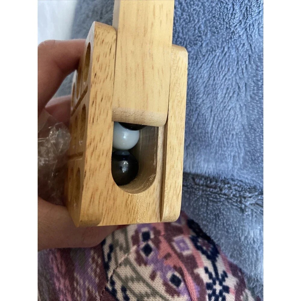 Vintage Wooden Tic Tac Toe by Totes Mini Size Travel Portable Compact Game 2008